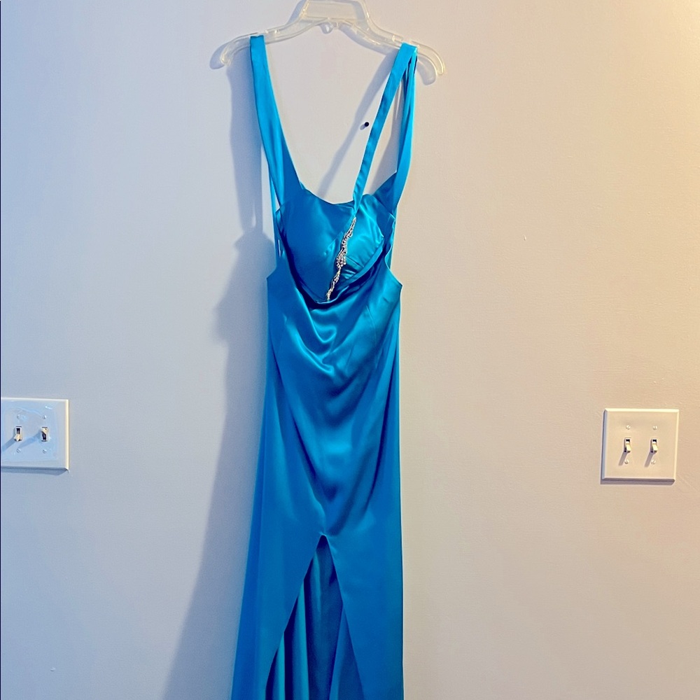Jovani 100% Silk Aqua dress